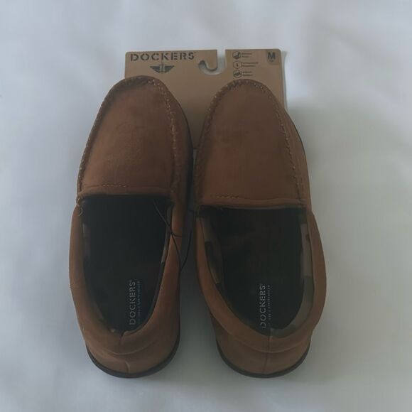 Dockers Slippers Mens Medium 7 8 Brown Memory Foam Outdoor - Picture 1 of 4